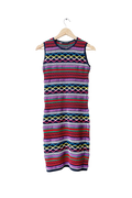 DSQUARED2 Multicoloured Sleeveless Knit Textured Stripe Mini Dress UK M