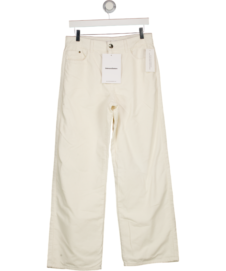 Sisters & Seekers White Cord Wide Leg Trouser UK S