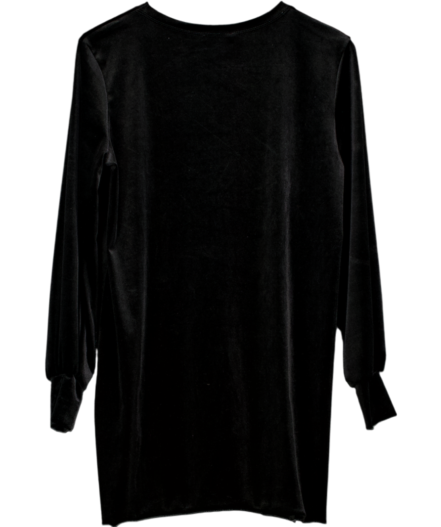ZARA Black Long Sleeved Velvet Mini Dress UK M