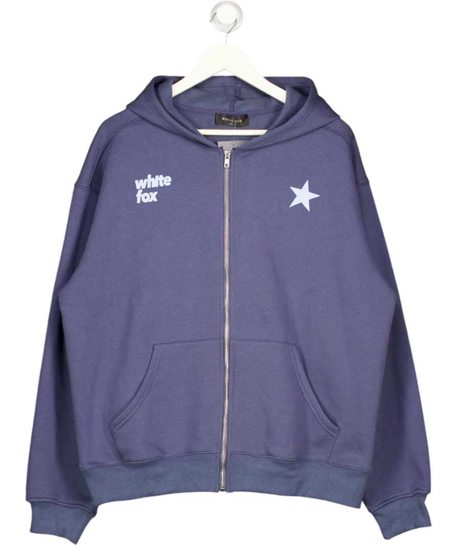 WHITE FOX Blue Zip Hoodie UK M/L