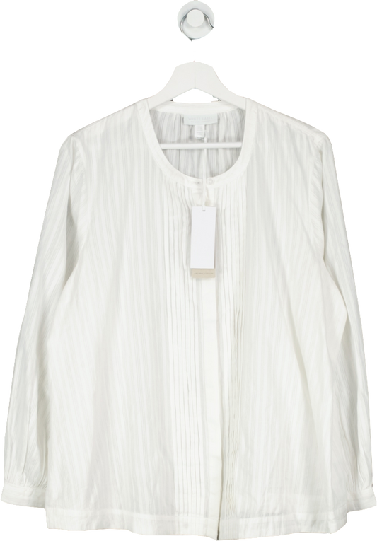 The White Company White Organic Cotton Pintuck Shirt UK 14