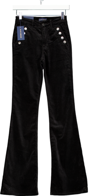 RAMY BROOKS Black Helena High-rise Velvet Flare Jean W25