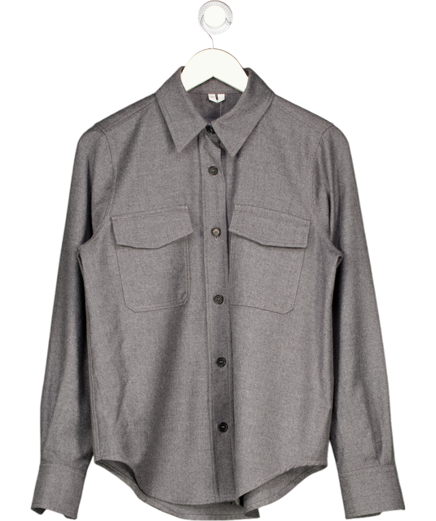 ARKET Grey Relaxed Wool Overshirt UK 10