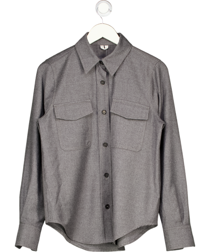ARKET Grey Relaxed Wool Overshirt UK 10