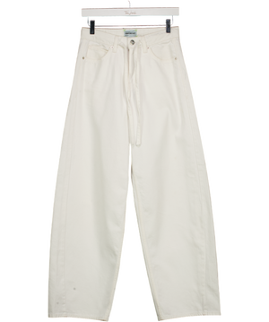 RIVER ISLAND White Balloon Leg Drawcord Baggy Jeans UK 6