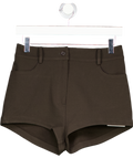 THE FRANKIE SHOP Black Dark Brownloen Real Leather Hot Pant Shorts UK M