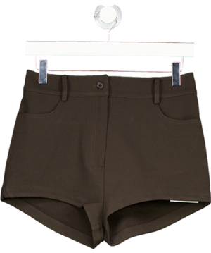 THE FRANKIE SHOP Black Dark Brownloen Real Leather Hot Trousers Shorts UK M
