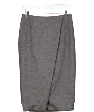 MASSIMO DUTTI Grey Wool Look Wrap Skirt UK 10