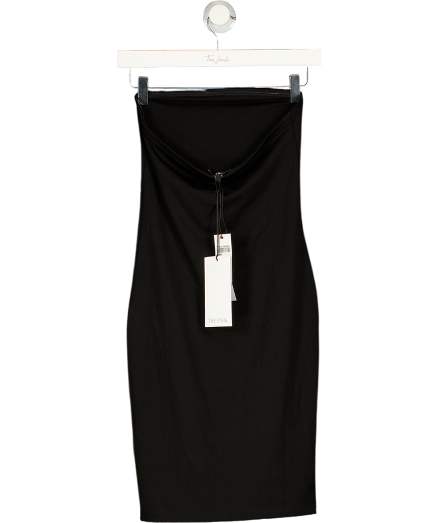 THE PARK Black Chiara Strapless Power 3 Mini Dress UK S