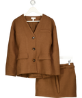 PRETTY LAVISH 2-piece Brown Tailored Jacket (uk Xs ) And Mini Skirt (uk 8) Co-ord Set UK XS/S