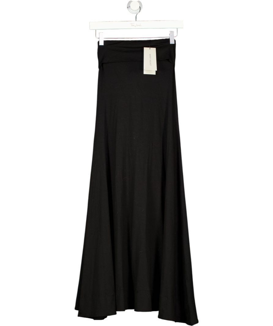 MINT VELVET Black Jersey Bandeau Maxi Dress UK XS