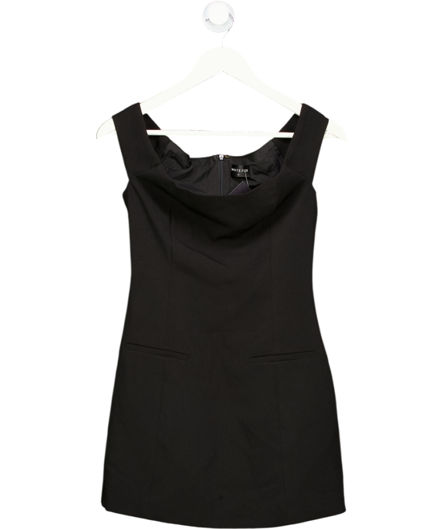 White Fox Black Private Planes Off Shoulder Mini Dress UK S