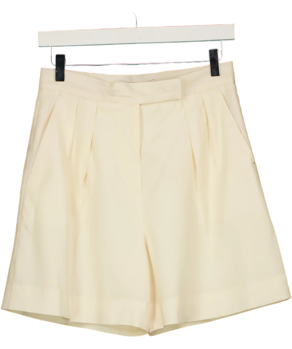 Max Mara Cream Lightweight Woollen Cloth Shorts UK 8