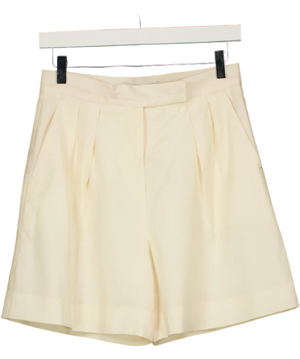 Max Mara Cream Lightweight Woollen Cloth Shorts UK 8