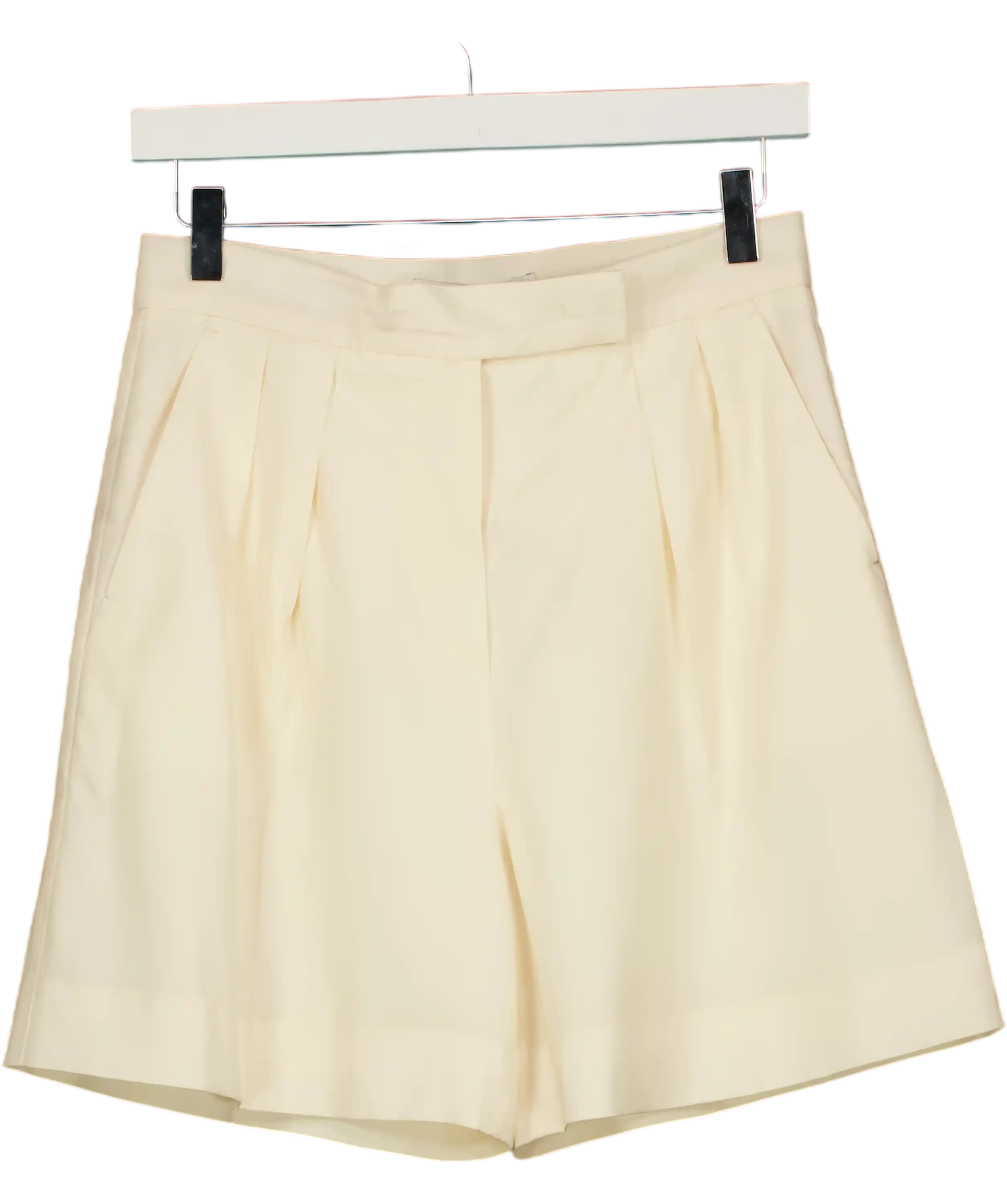 Max Mara Cream Lightweight Woollen Cloth Shorts UK 8