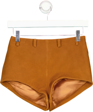 Self-Portrait High-rise 100% suede leather shorts UK 4