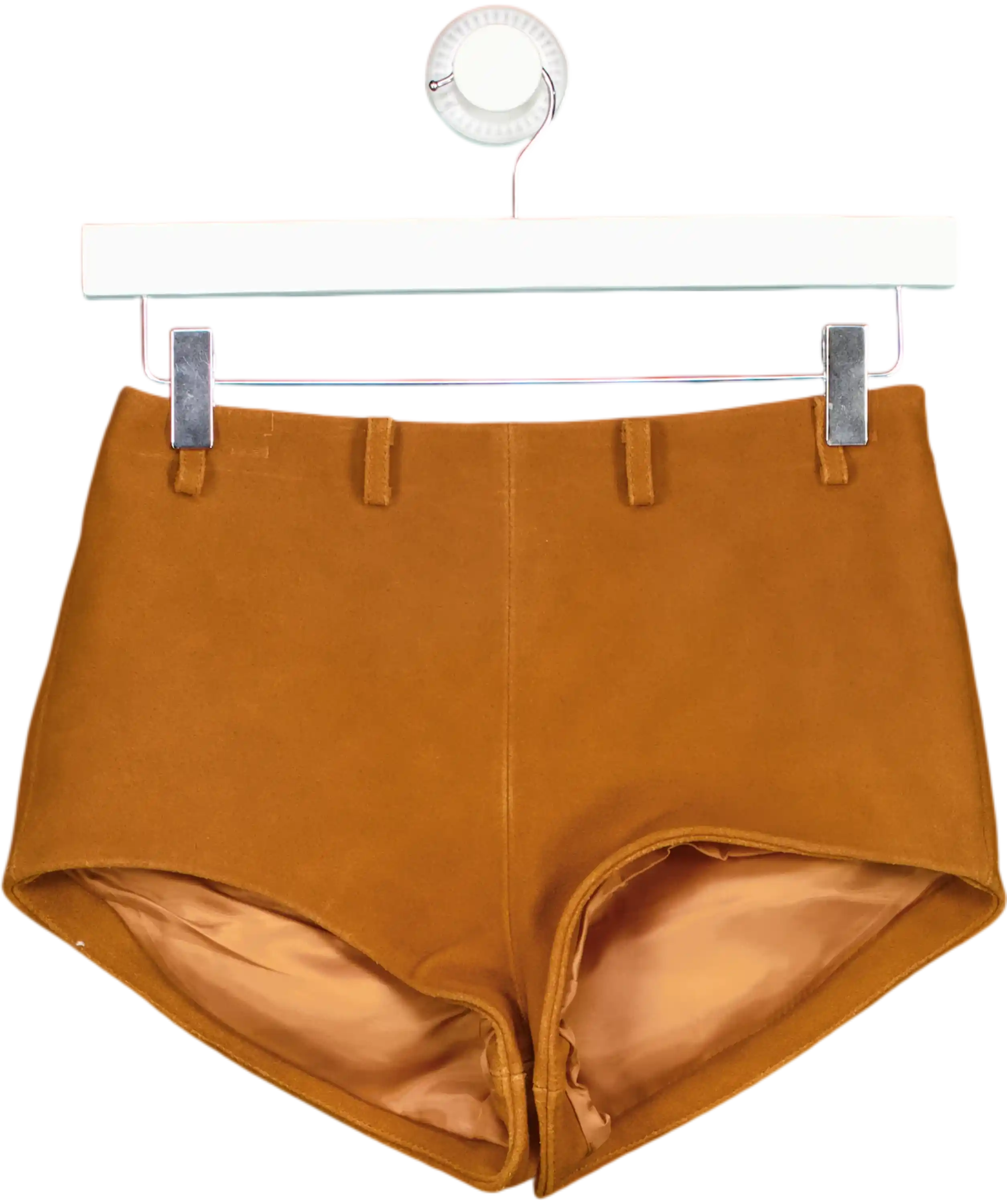Self-Portrait Brown Smart Shorts UK 4