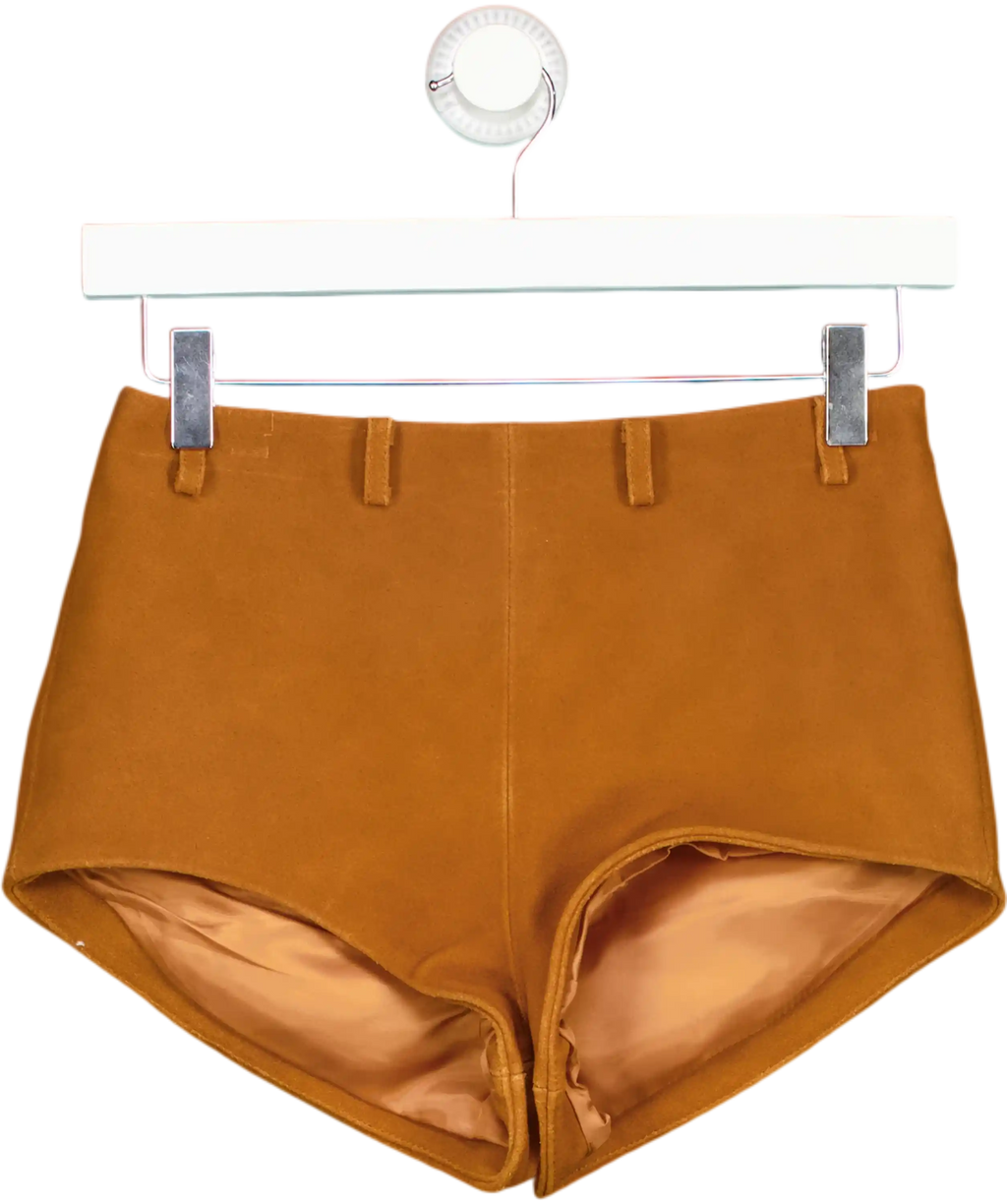 Self-Portrait Brown Smart Shorts UK 4