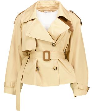 DE SAVARY LONDON Beige Camel Trench Jacket UK XS/S