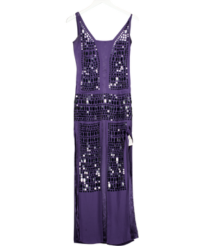 AMANDA WAKELEY Elements Purple Sequin Embellished Eving Maxi Dress UK 8