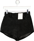 De Savary Black Suede Shorts UK S