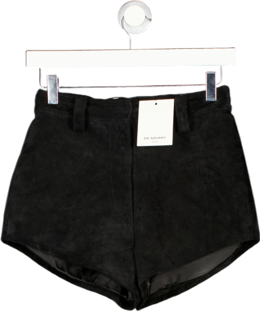 De Savary Black Suede Shorts UK S