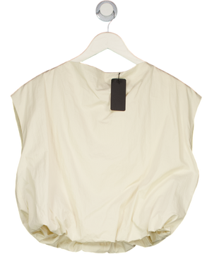 ZARA Cream Bubble Hem Sleeveless Top UK S