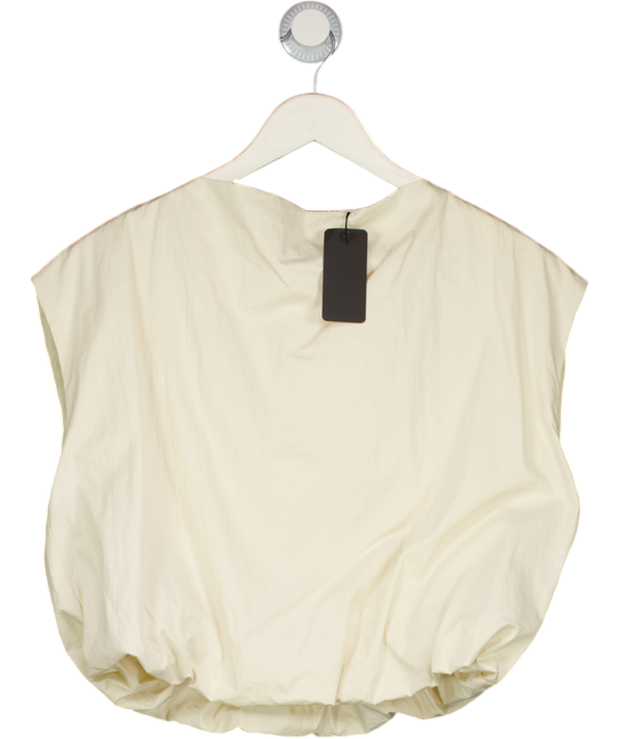 ZARA Cream Bubble Hem Sleeveless Top UK S