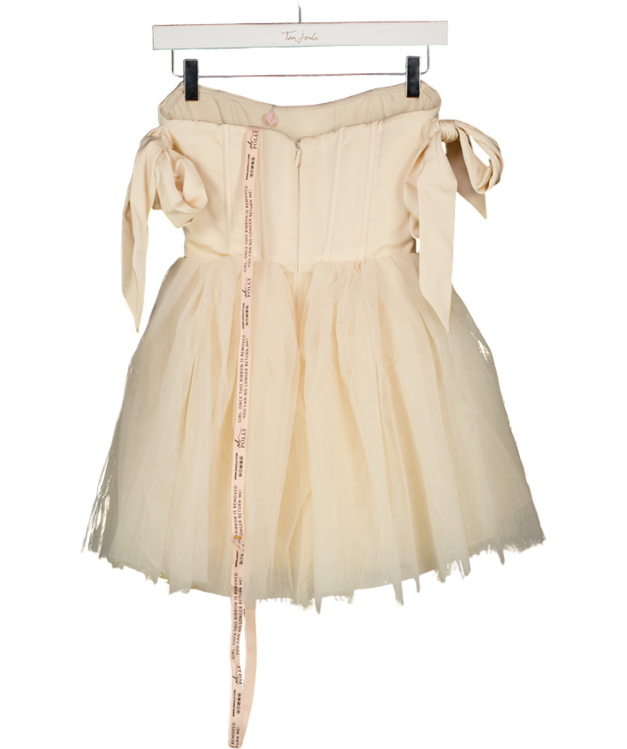 OH POLLY Cream Corset Detail Tulle Skirt Mini Dress UK 6