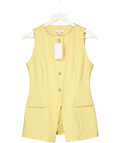 Aligne Butter Yellow Leo Buttondown Waistcoat Top UK 10