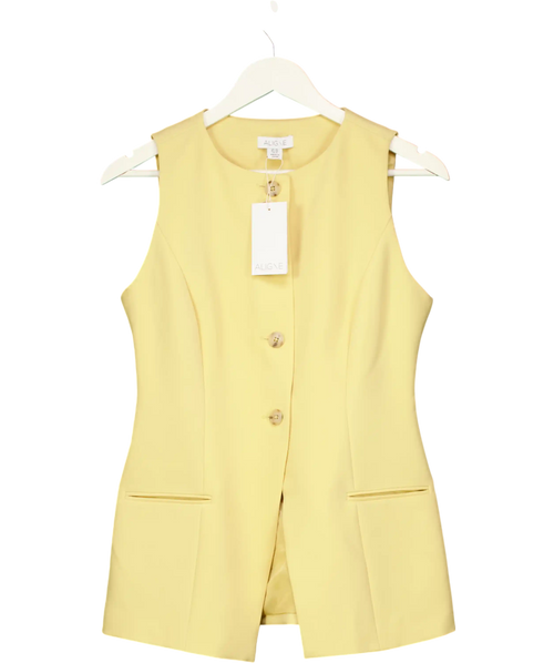 Aligne Butter Yellow Leo Buttondown Waistcoat Top UK 10