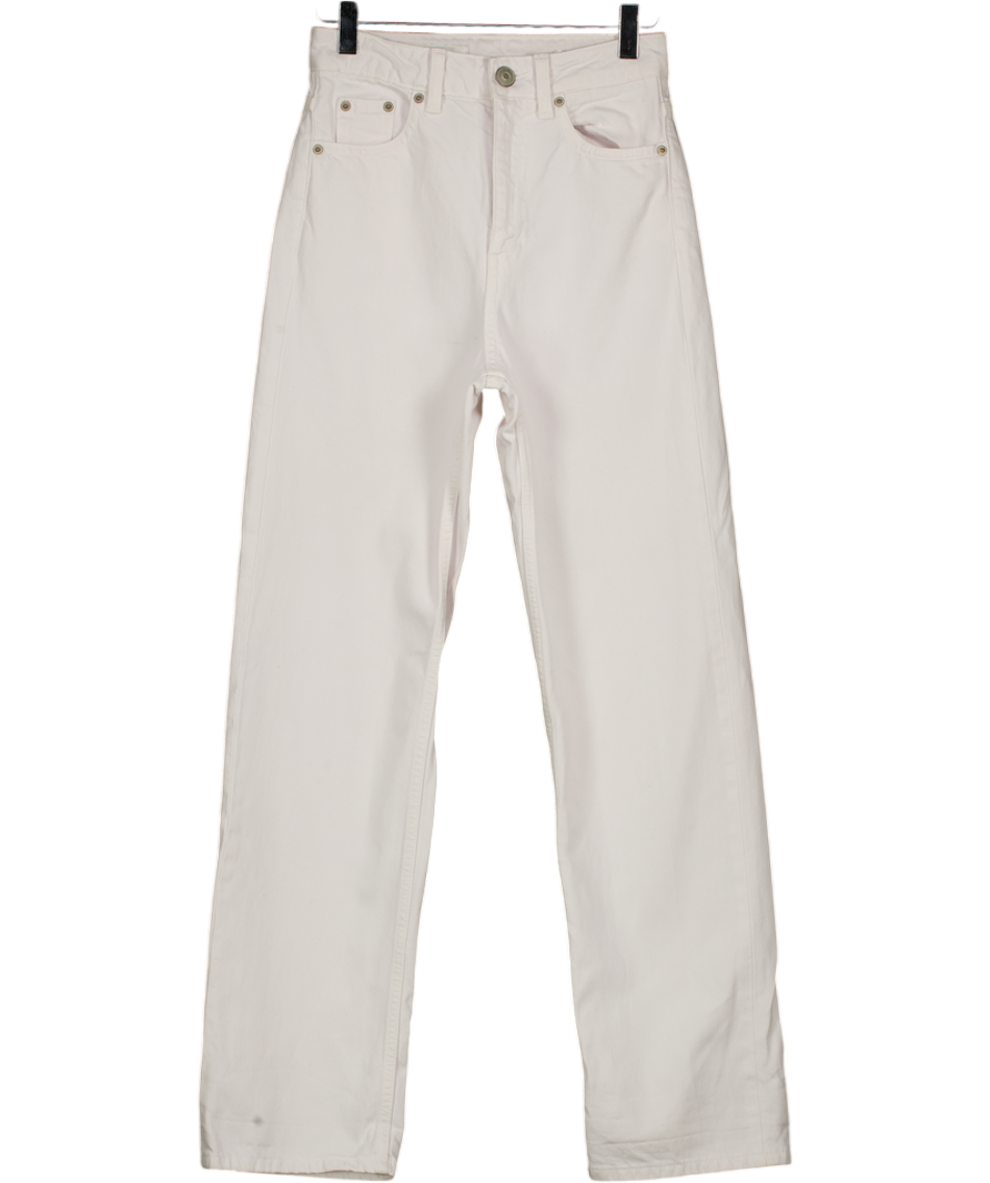 ZARA White High Waisted. Straight Leg Jeans UK 4