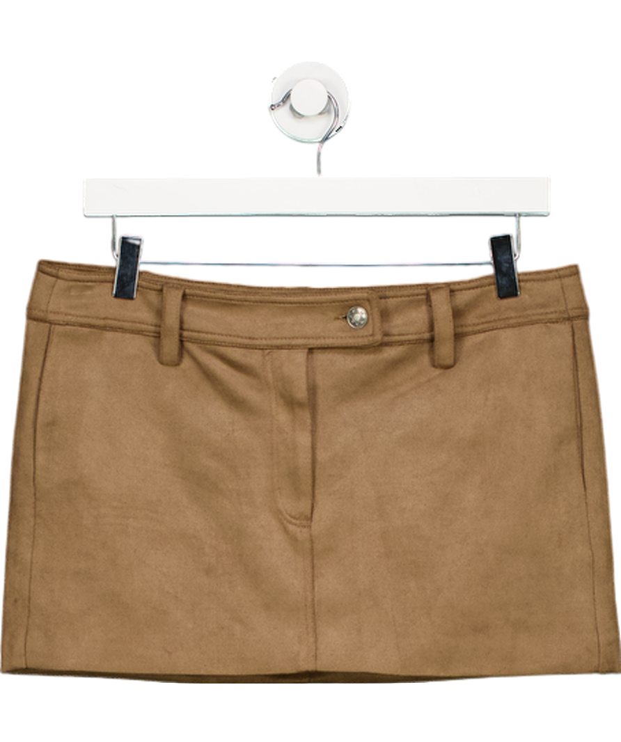 PROBLEM BRAND? -Tan Jayde Brown Faux Suede Mini Skirt UK 10