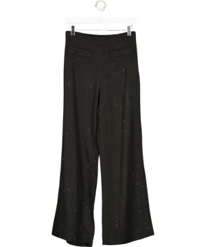 SANDRO PARIS Black Sequin-embellished Straight-leg Woven Trousers Fr38 UK 10