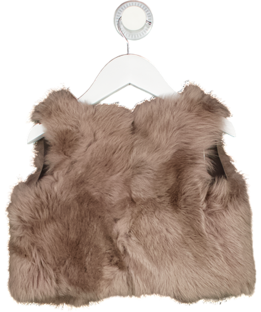 Belle Enfant Luxury Grey Shearling / Leather Reversible Gilet 18mths - 3yrs One Size