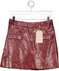 MESHKI Faux Leather Mini Skirt - Cherry Red UK XS