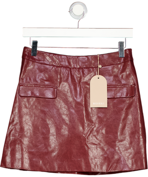 MESHKI Faux Leather Mini Skirt - Cherry Red UK XS