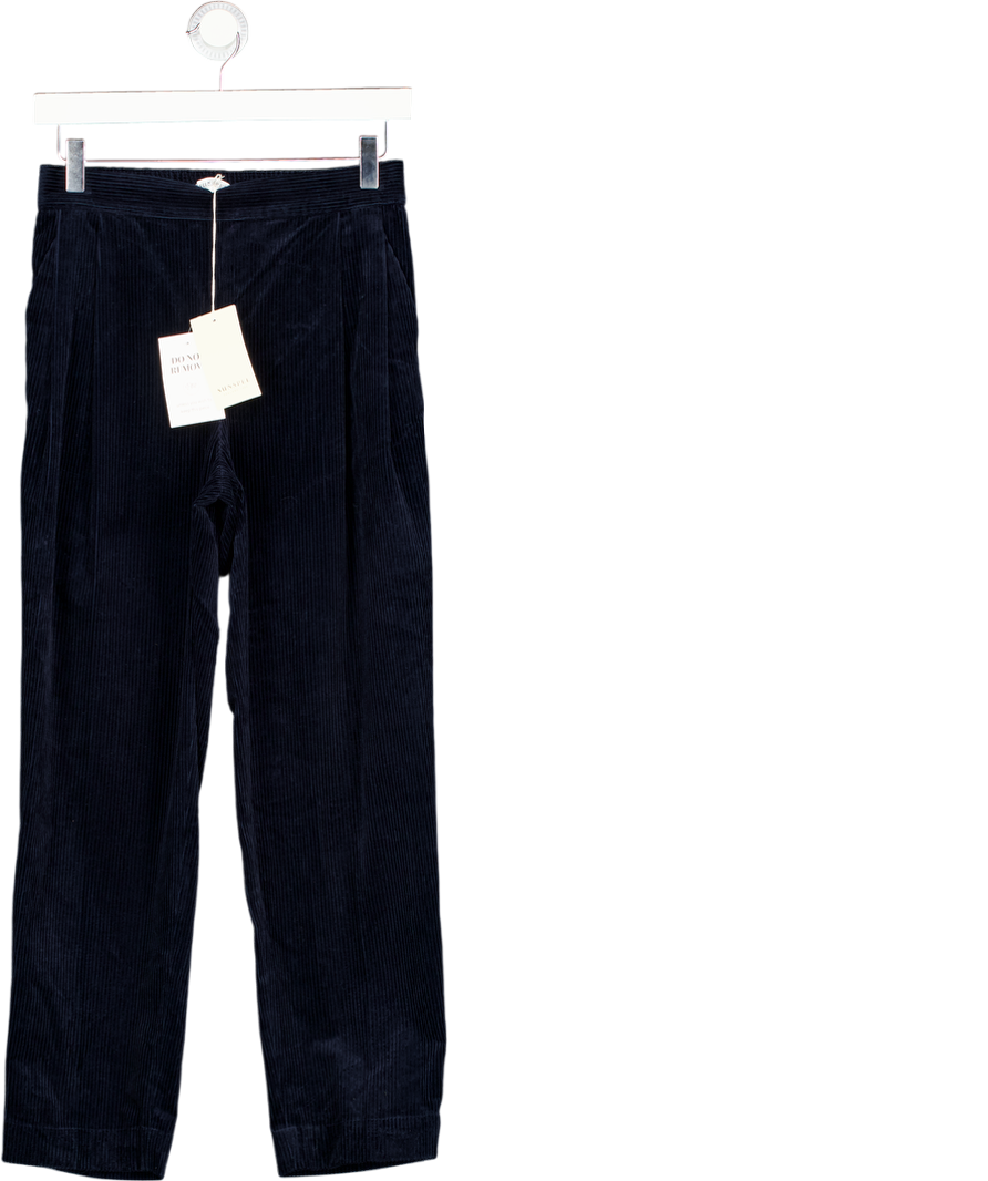 Sunspel Blue Nz49 Double Pleat Corduroy Trouser UK XS