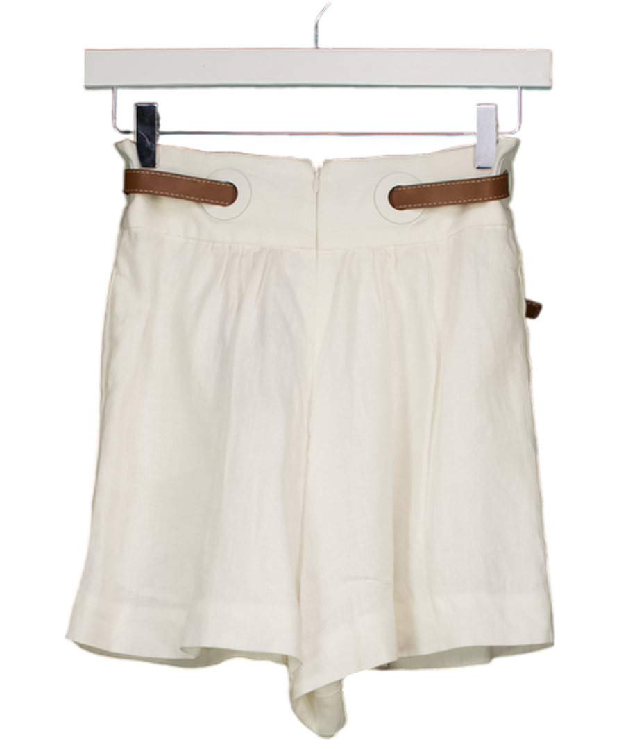 ZIMMERMANN White Linen The Lovestruck Eyelet Short Sz0p UK XXS
