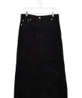 GANNI Black Cotton-blend Corduroy Maxi Skirt De40 UK 12