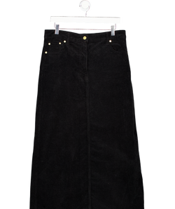 GANNI Black Cotton-blend Corduroy Maxi Skirt De40 UK 12