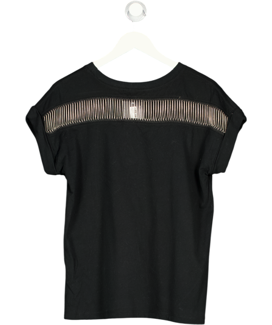 ALLSAINTS Black Chain Back Relaxed Fit Imogen Boy Jaine T-shirt UK XS/S