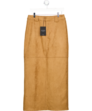 4th & Reckless Tan Brown Suede Midi Pencil Skirt UK 10
