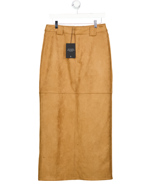 4th & Reckless Tan Brown Suede Midi Pencil Skirt UK 10