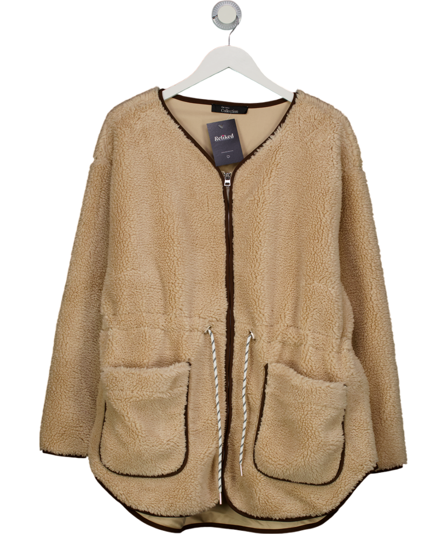 Very Cream Tie Waist Borg Jacket UK XL