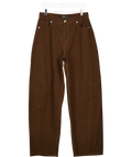 WHITE FOX Kiara Mid Rise Barrel Leg Jeans Chocolate Brown Wash UK M