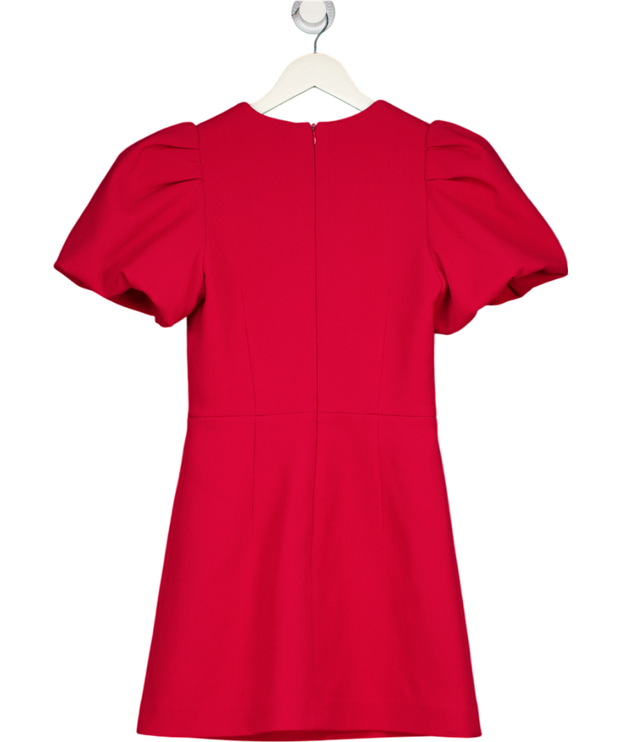 REBECCA VALLANCE Red Akari Puff-sleeve Minidress UK 8