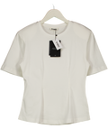 4th & Reckless Cream Cinched Waist Structured T-shirt UK XS
