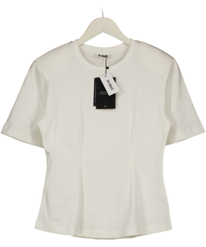4th & Reckless Cream Cinched Waist Structured T-shirt UK XS