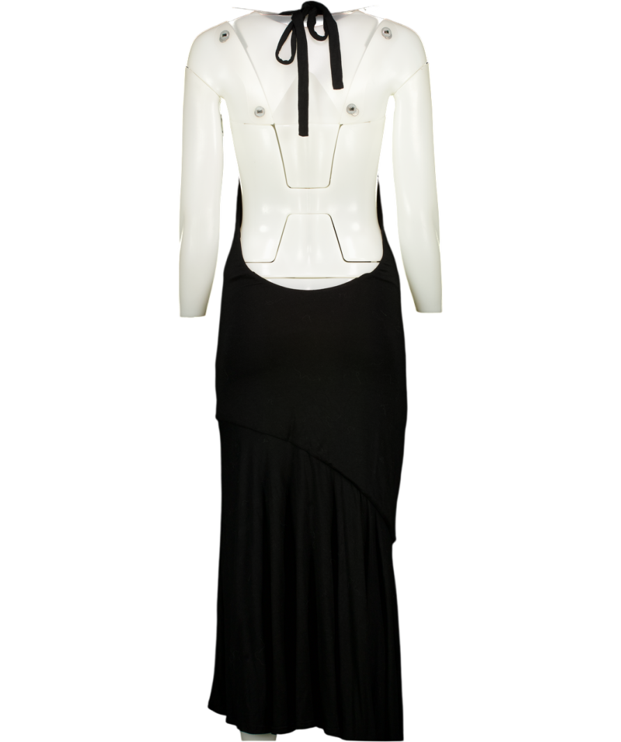 WHITE FOX Black Jersey Backless Halterneck Midi Dress UK M